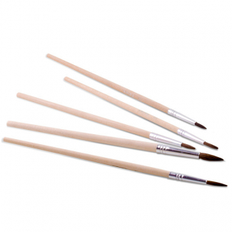 5 pinceles de punta redonda 2