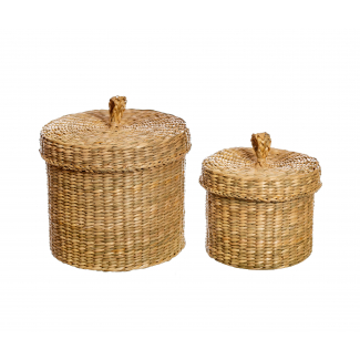 2 cestas de fibras vegetales