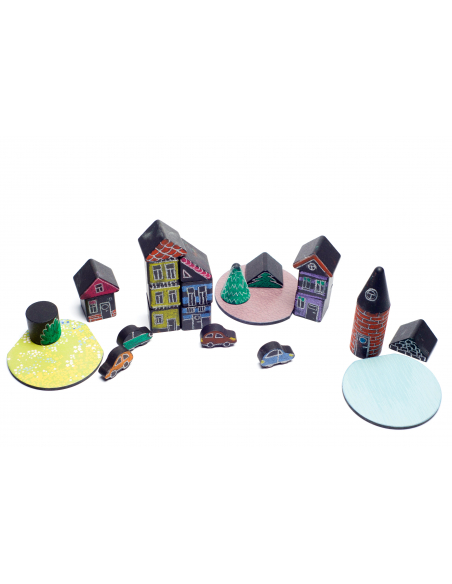 Bloques de construcción de pizarra Creative Town