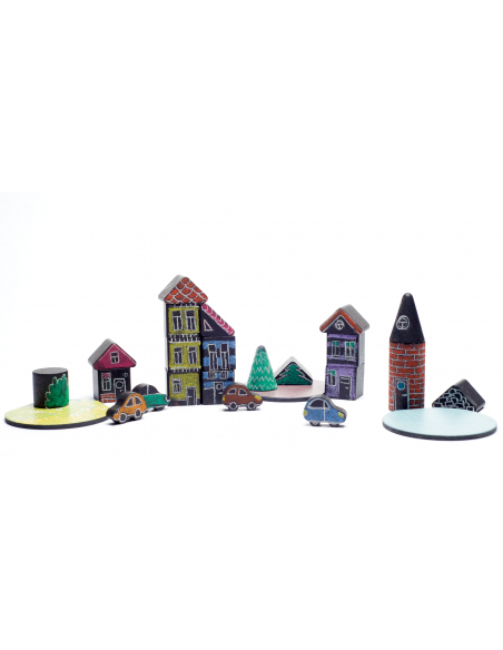 Bloques de construcción de pizarra Creative Town
