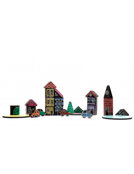 Bloques de construcción de pizarra Creative Town