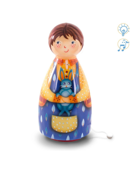 Lámpara musical - NIÑO CON CONEJO