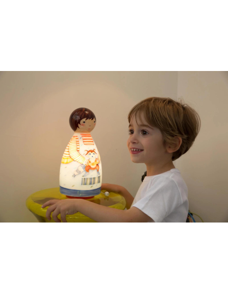 Lámpara musical - NIÑO CON CONEJO