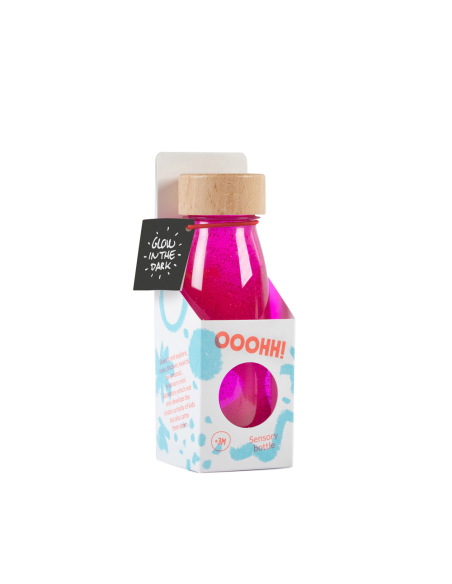 Botella Sensorial Flotante Flúor Rosa- Petit Boum